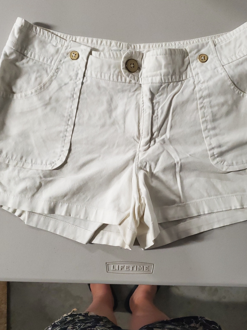 Banana Republic White High Waist Cotton Shorts